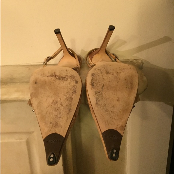 Sergio Rossi Leather Slingback Heels, Runs Small - Picture 5 of 8